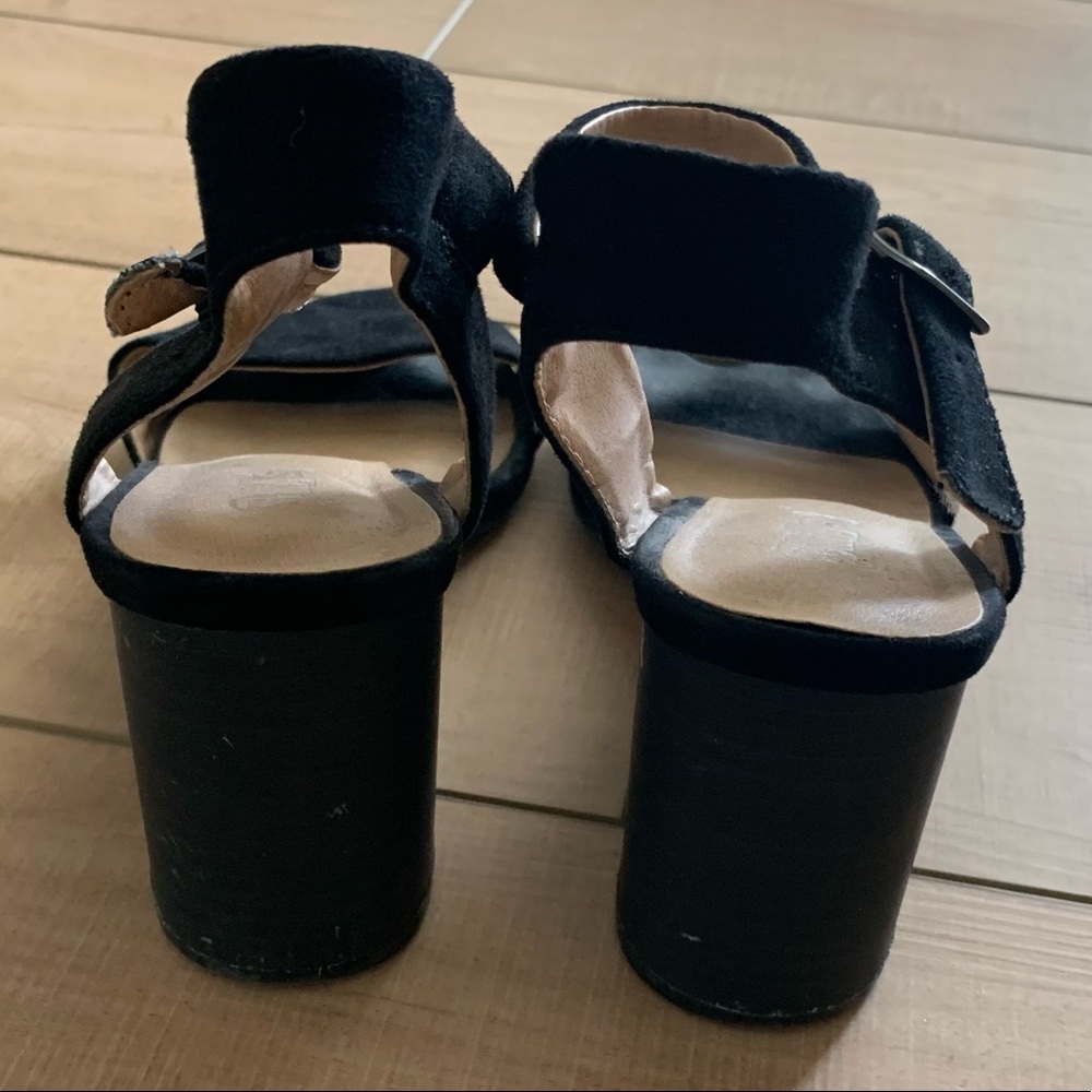 Black Strappy Block Heels - Picture 2 of 2
